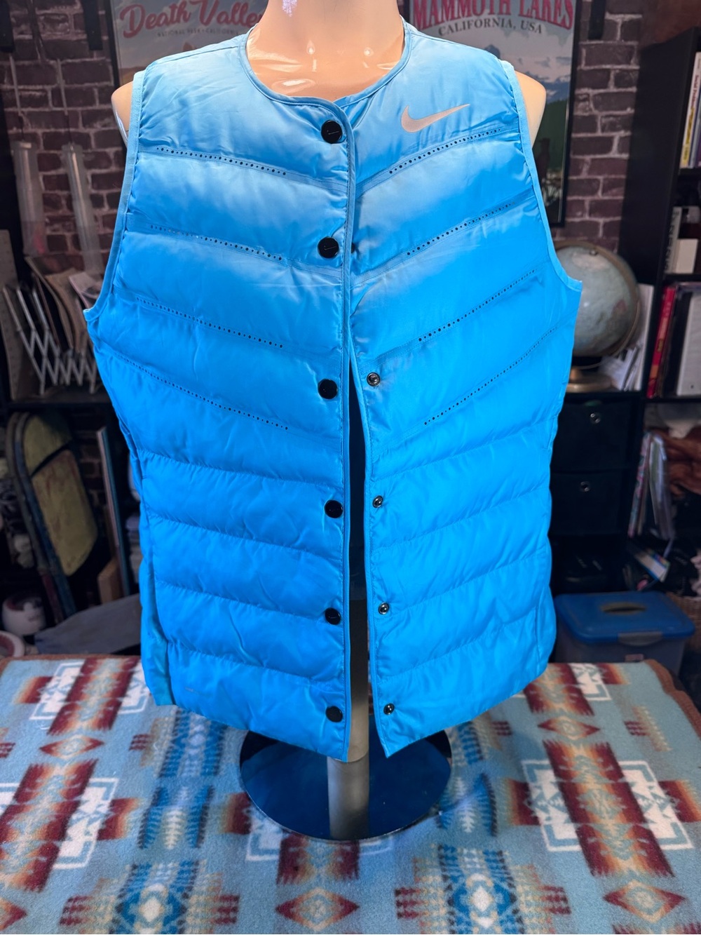 Nike Aeroloft Bright Blue Quilted Sleeveless Puffer Vest